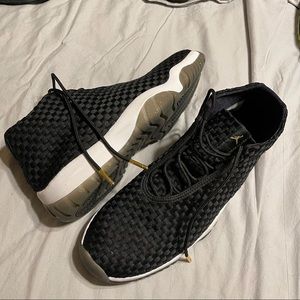 Jordan future black white gold